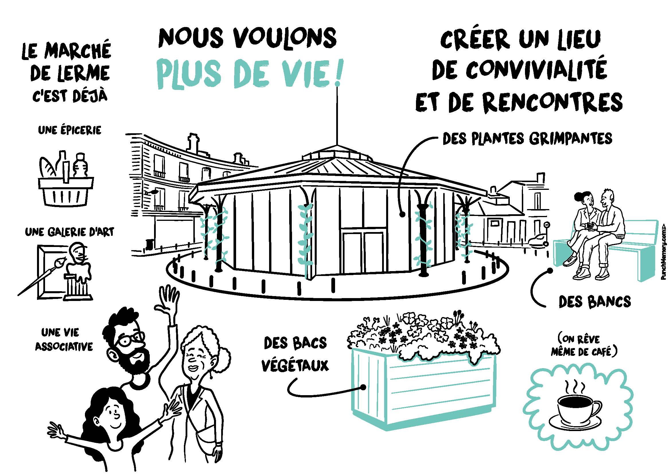 Image média: 21.	Végétalisons et dynamisons la place du marché de Lerme