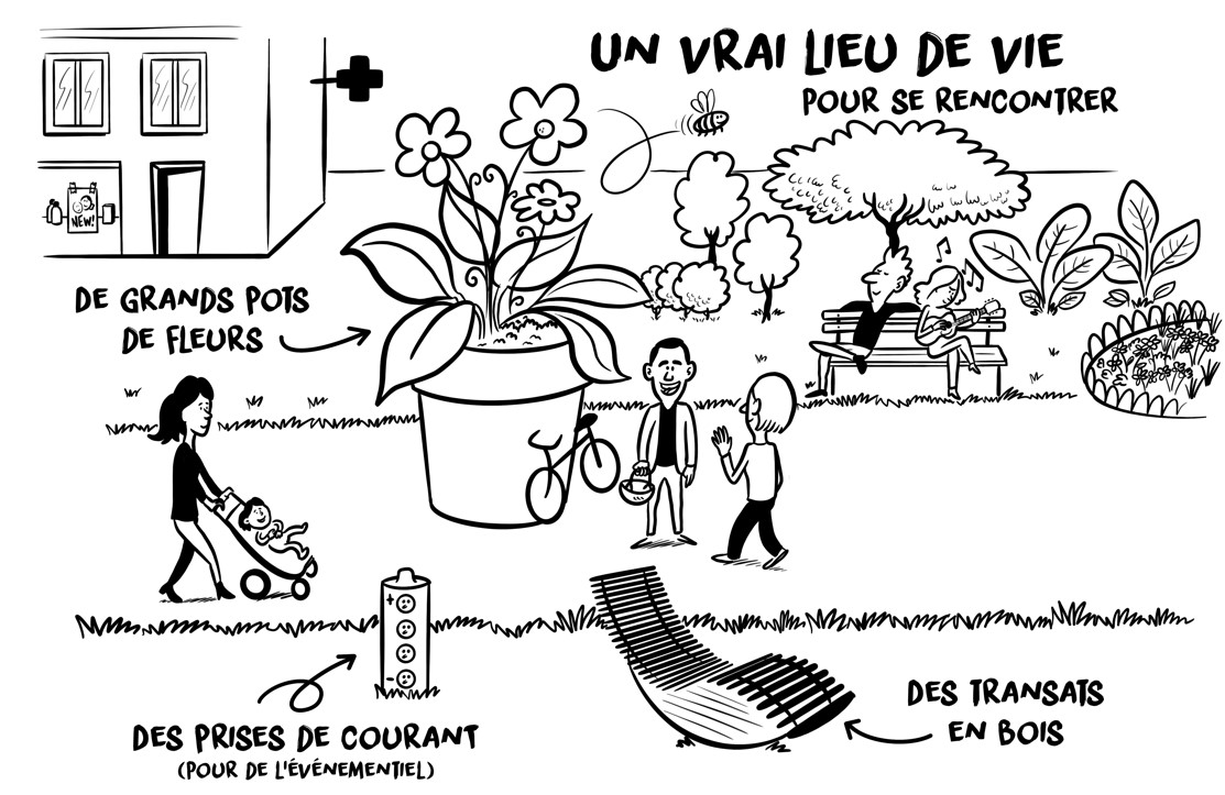 Image média: 6 - Végétaliser et aménager la Place Jean Cayrol