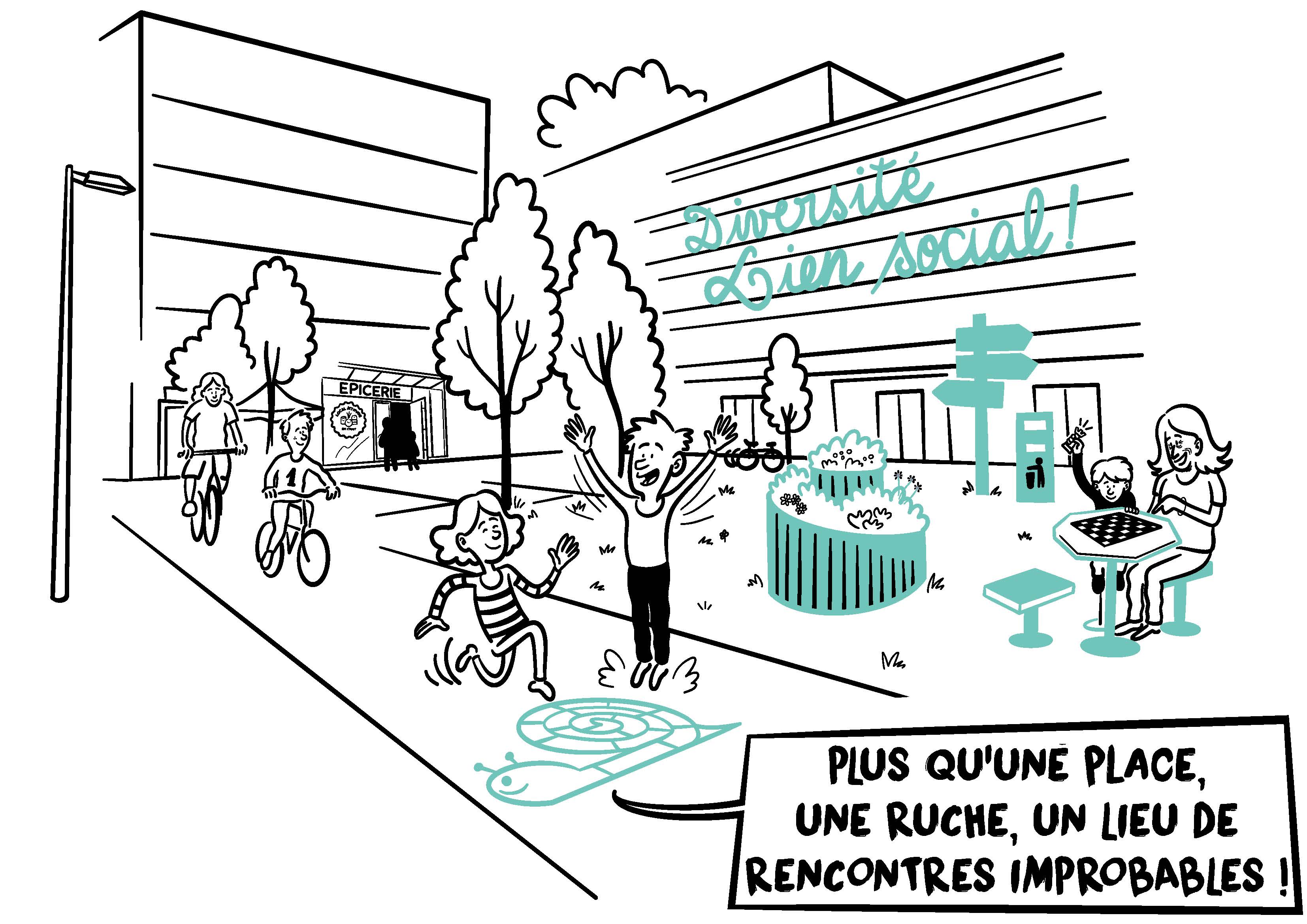 Image média: 26.	Au Grand Parc, l’éveil de la placette devant Local Attitude