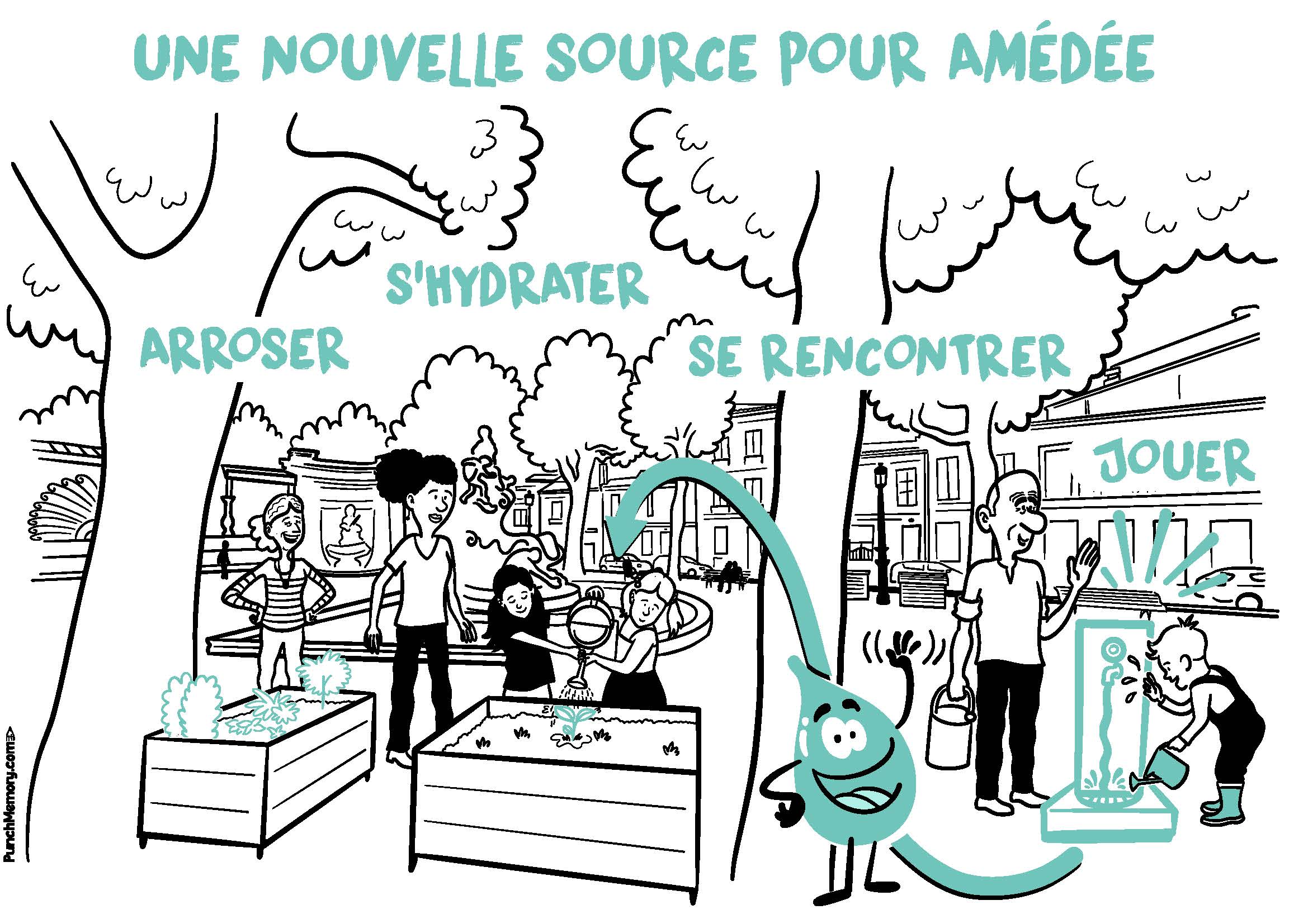 Image média: 7.	Point d'eau sur la place d'Amédée 
